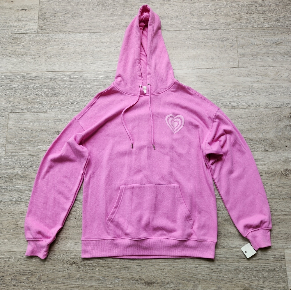 Ultra Flirt Self Care Club Sweatshirt Hoodie Womens Medium Pink Long Sleeve